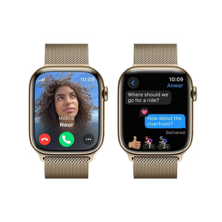 Apple Watch Series 9 GPS + Cellular 45mm Gold Stainless Steel Case with Gold Milanese Loop