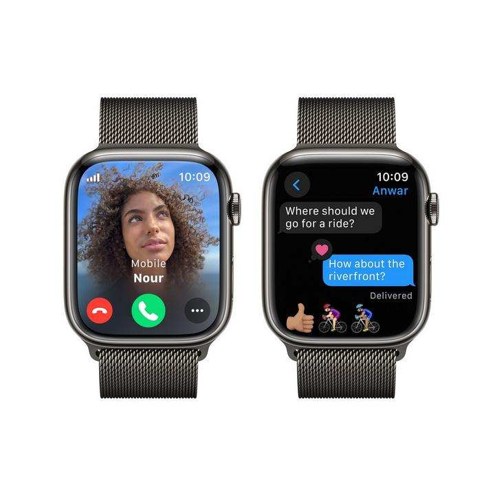 Apple Watch Series 9 GPS + Cellular 45mm Graphite Stainless Steel Case with Graphite Milanese Loop