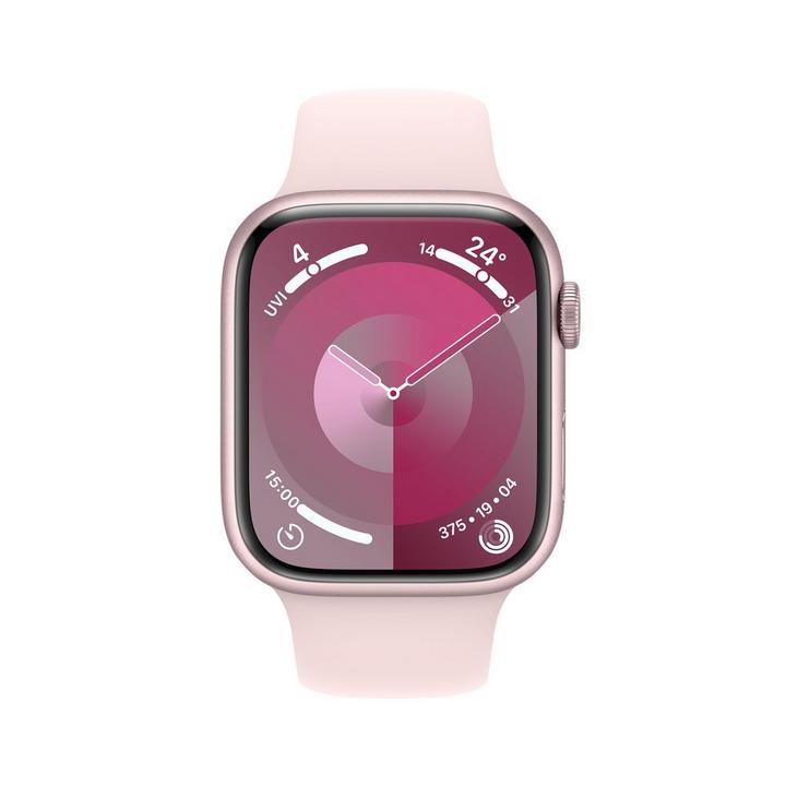 Apple Watch Series 9 GPS 41mm Pink Aluminium Case with Light Pink Sport Band - S/M