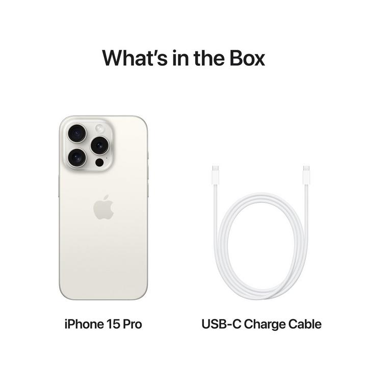 Apple iPhone 15 Pro, 5G, 1TB, 6.1 Inch, White Titanium