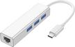 2B 3 in 1 USB HUB, 3x USB 3.0 HUB, Ethernet, Silver