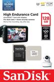 SANDISK High Endurance microSDXC + SD Adapter, 128GB, White