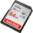 SANDISK SD Card, 64GB, Black