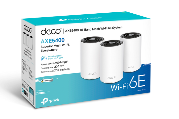 TP-LINK Deco XE75 Whole Home Mesh Wi-Fi 6E System, Tri Band, 3