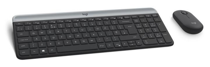 Logitech MK470 Slim Combo Wireless Keyboard and Mouse, ARA, Black