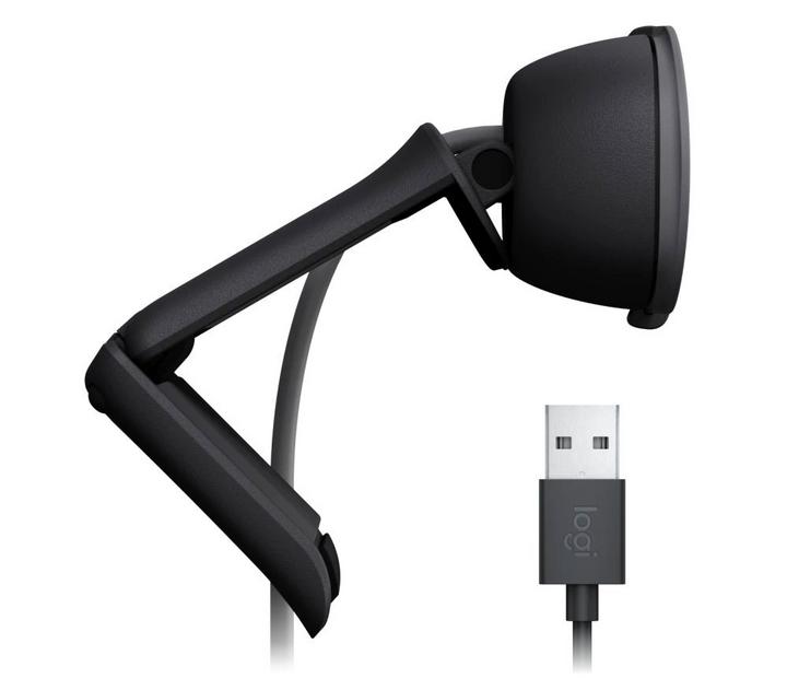 LOGITECH Brio 100 Webcam, FHD 1080p, Shutter, Built-in Mic, Graphite