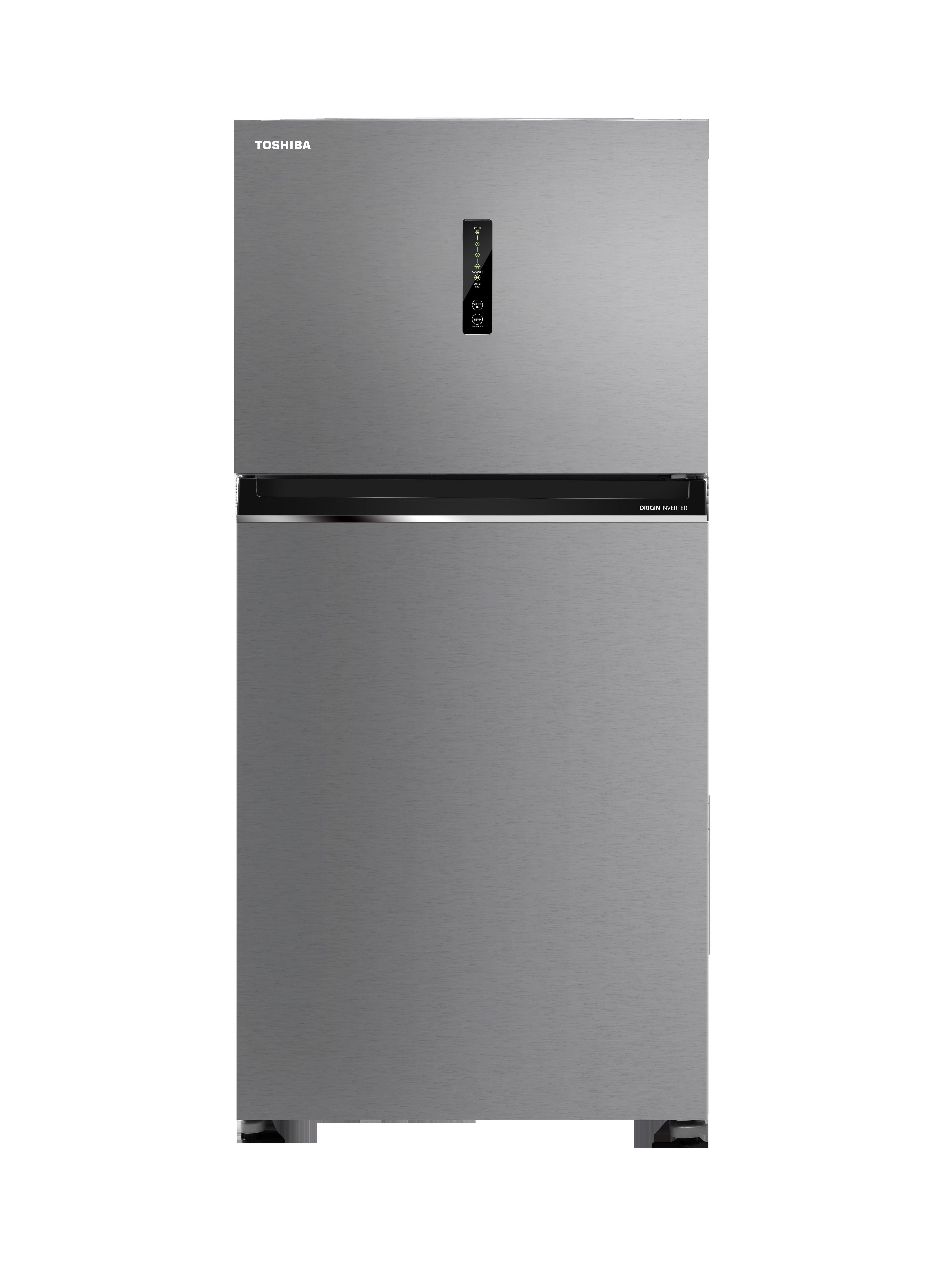 Toshiba Refrigerator,15.7 Cu.ft, Freezer 5.8 Cu.ft, Silver, Origin Invertor 3
