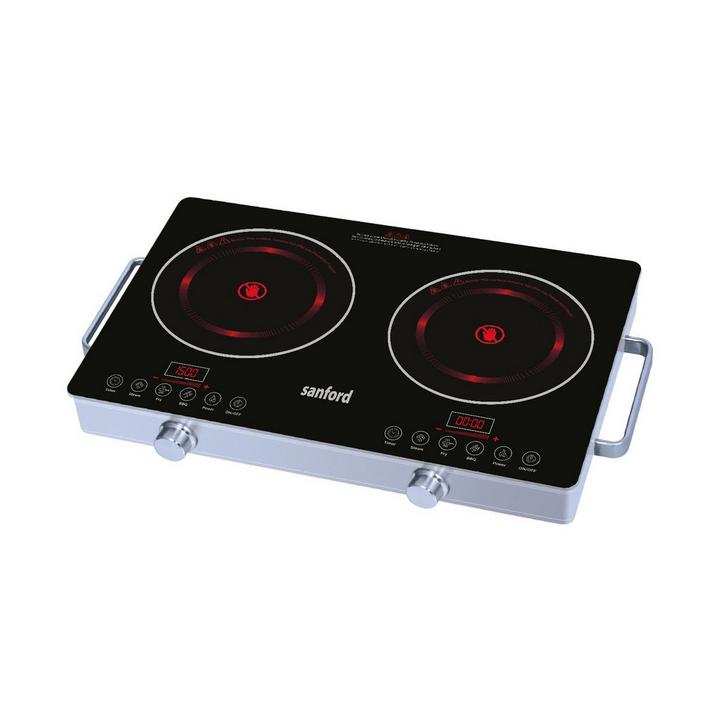 Sanford Double Burner Infrared Cooker 2800W Silver/Black eXtra