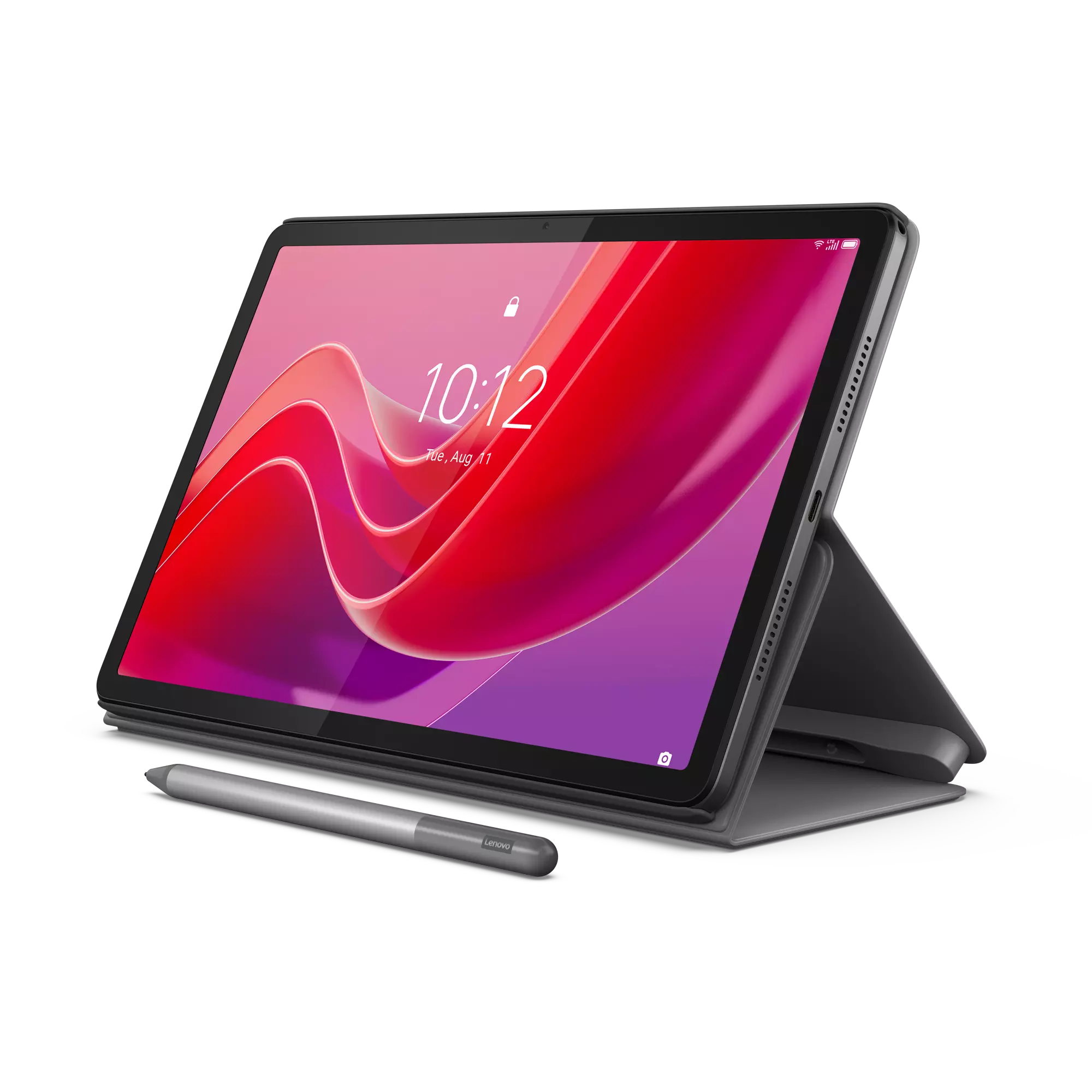 Lenovo TAB M11, 8GB, 128GB, 4G LTE, Luna Grey with Folio Case and Pen