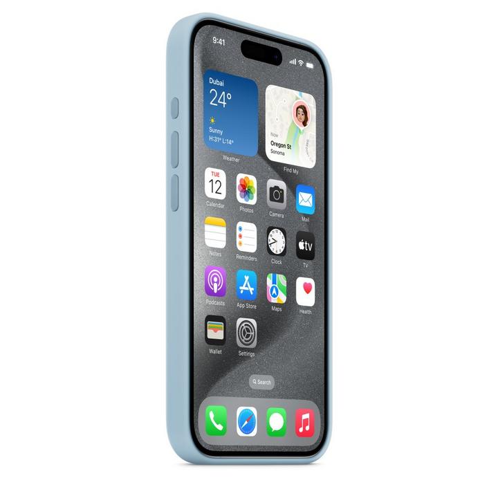 Apple iPhone 15 Pro Silicone Case with MagSafe,Light Blue