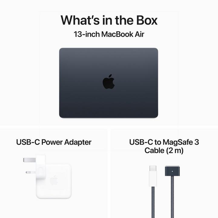 Apple MacBook Air, Apple M3, 16GB, 512GB SSD, 13.6 inch, Midnight