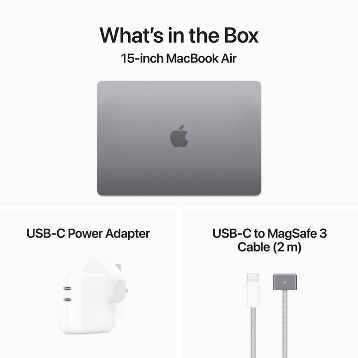 Apple MacBook Air, Apple M3, 16GB, 512GB SSD, 15.3 inch, Space Grey