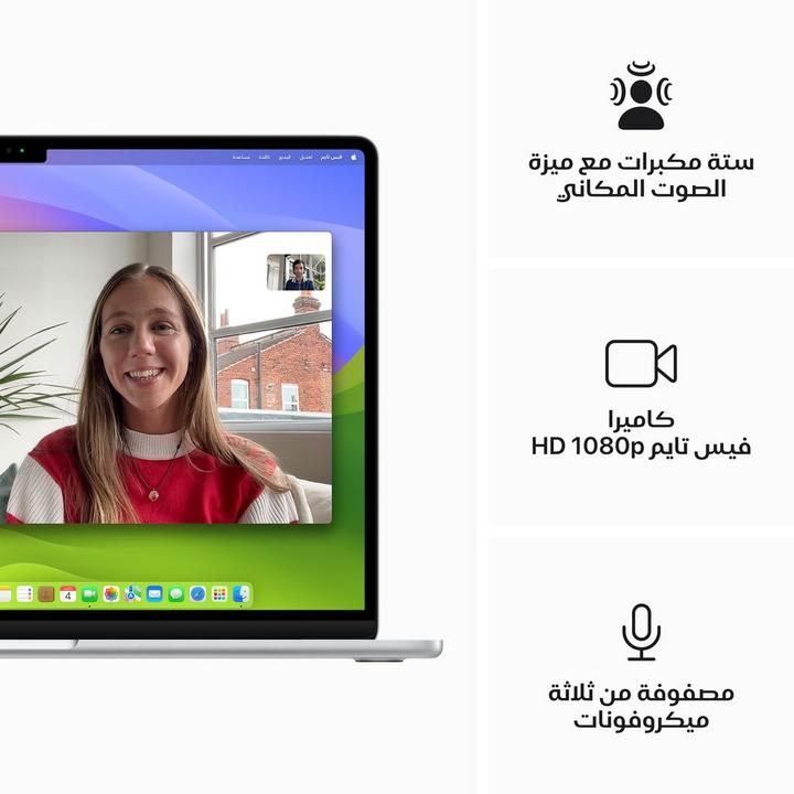أبل ماك بوك اير، إم 3، 16 جيجا، 512 جيجا، 15.3 بوصة، فضي