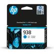 HP 938 Cyan Original Ink Cartridge, Approx 800 Page