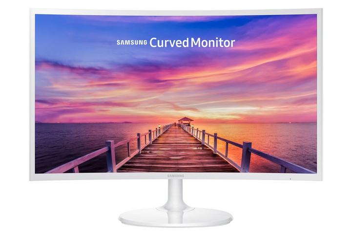 CPU LED Curved White Monitor 27 inches SAMSUNG Super Slim Curved Monitor, 27 inch FHD, White - eXtra