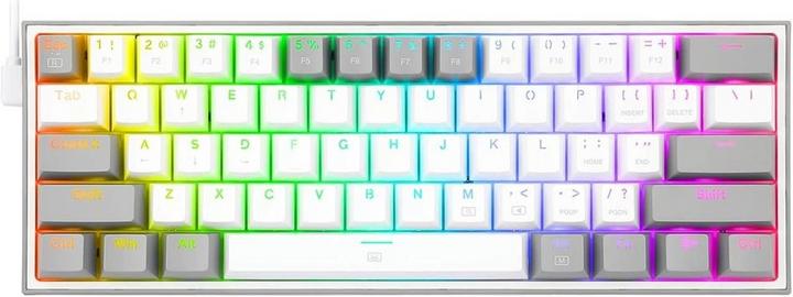 REDRAGON K617 FIZZ Wired Gaming Keyboard, 60% keyboard, White/Grey
