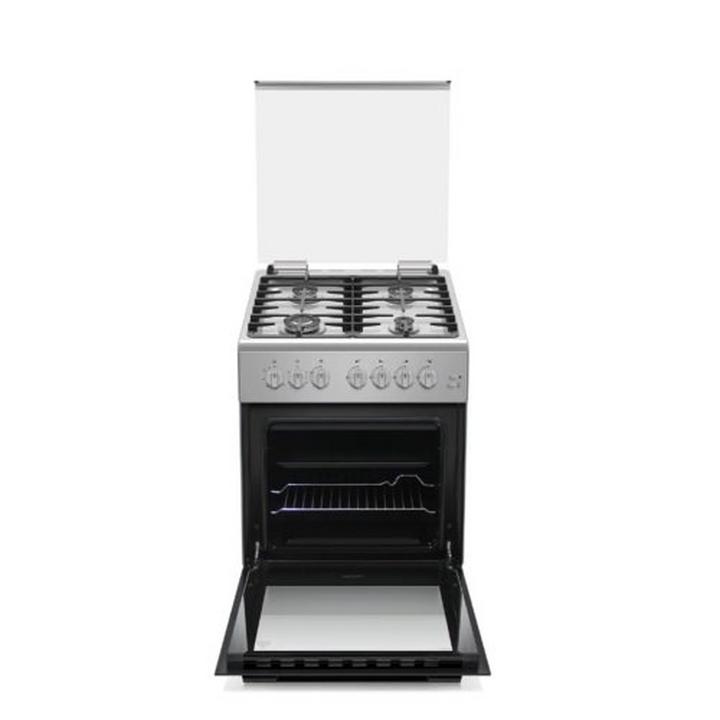 Haier, 60Cm, Gas Cooker, 4 Gas Burner, Grill Function, Full Safety, Inox Silver