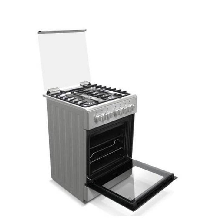 Haier, 60Cm, Gas Cooker, 4 Gas Burner, Grill Function, Full Safety, Inox Silver