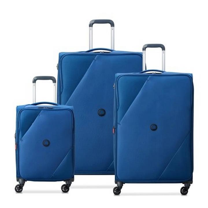 Delsey Maringa Pcs Luggage Set, Wheels, Blue eXtra Oman