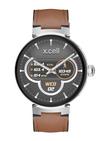 X.cell ELITE 3 Smartwatch With Brown Leather Strap Silver