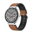 X.cell ELITE 3 Smartwatch With Brown Leather Strap Silver