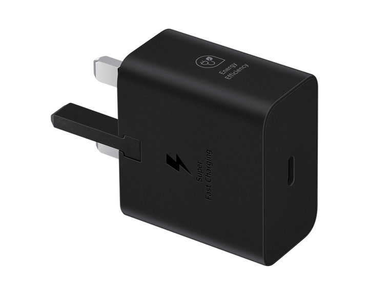 Samsung USB-C AC Wall Charger Adapter With UK Plug FOC UNIT, 25W, Black