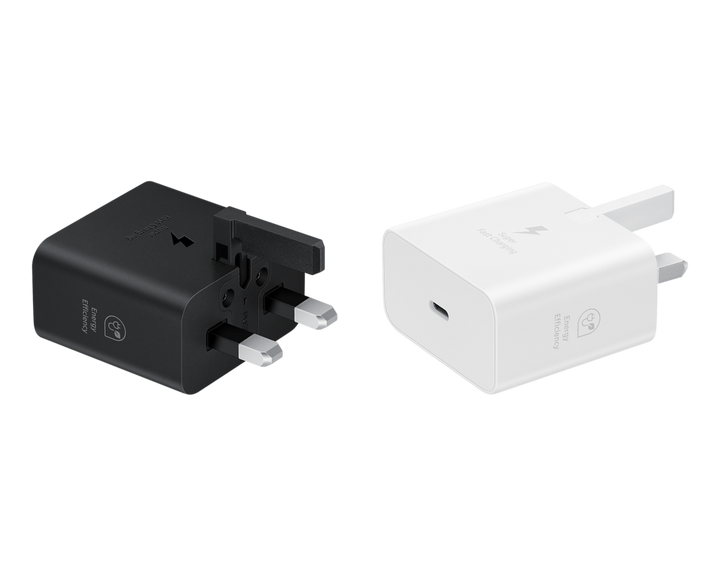 Samsung USB-C AC Wall Charger Adapter With UK Plug FOC UNIT, 25W, Black
