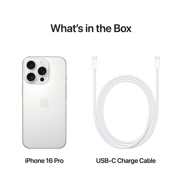 Apple iPhone 16 Pro, 5G, 6.3 inch,  256GB,White Titanium