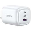 UGREEN Nexode GaN Fast 3-Port Wall Charger, 65W + USB-C Cable, White