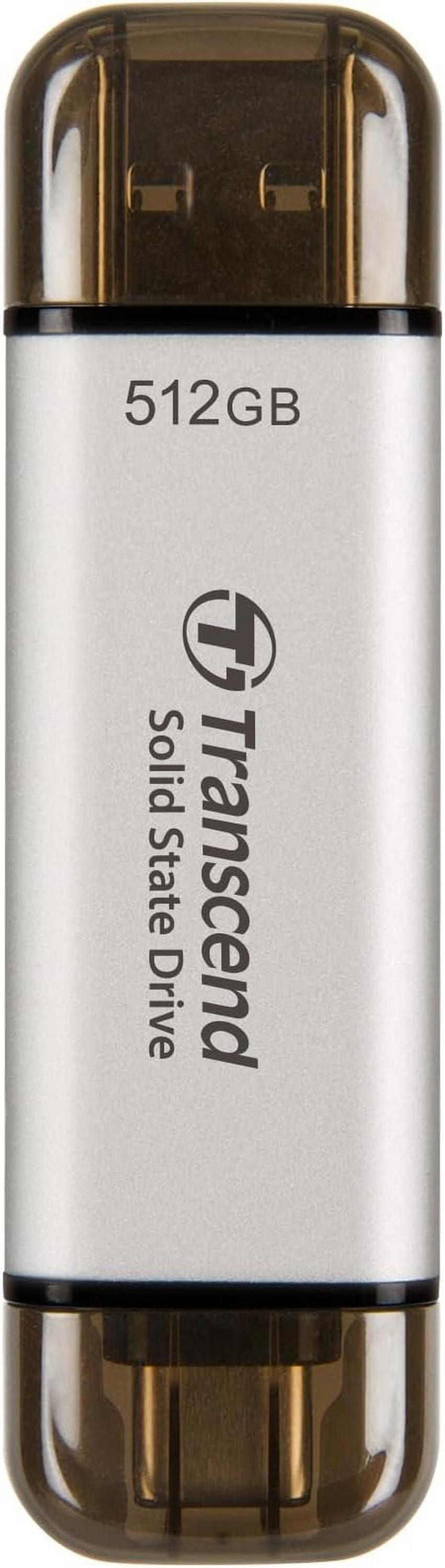 Transcend Portable SSD 512GB USB-A/USB-C Silver - eXtra Bahrain