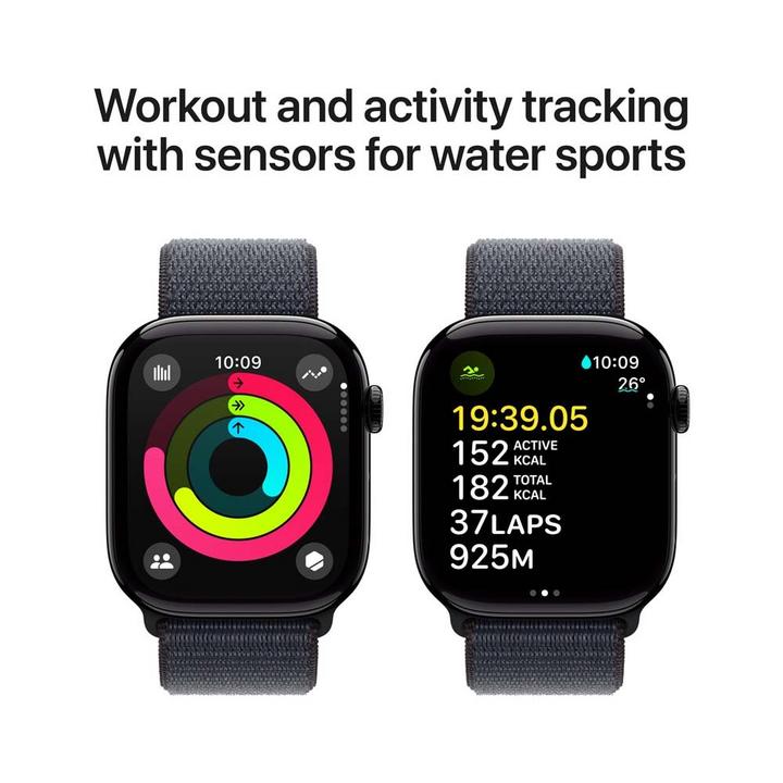 Apple Watch Series 10 GPS 46MM Jet Black Aluminium Case with Ink Sport Loop