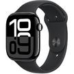 Apple Watch Series 10 GPS 46MM Jet Black Aluminium Case with Black Sport Band - S/M