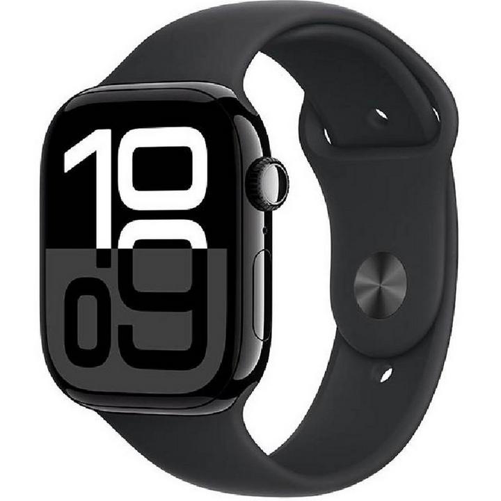 Apple Watch Series 10 GPS 46MM Jet Black Aluminium Case with Black Sport Band - S/M