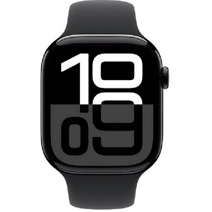 Apple Watch Series 10 GPS 46MM Jet Black Aluminium Case with Black Sport Band - S/M