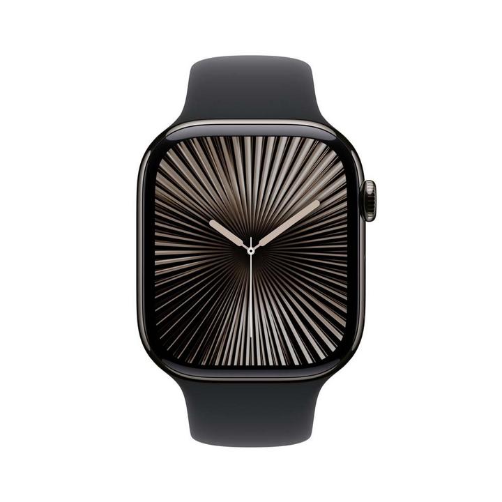 Apple Watch Series 10 GPS + Cellular 46MM Slate Titanium Case with Black Sport Band - M/L