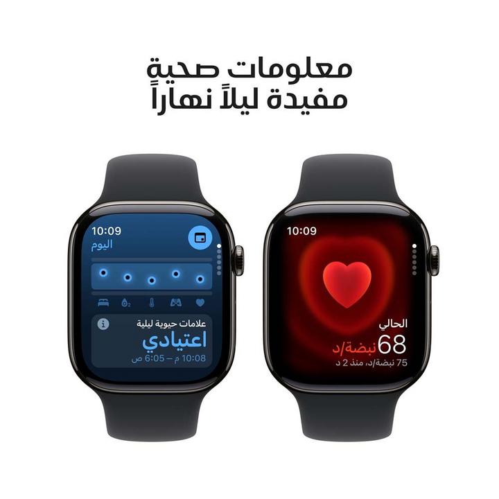 Apple Watch Series 10 GPS + Cellular 46MM Slate Titanium Case with Black Sport Band - M/L