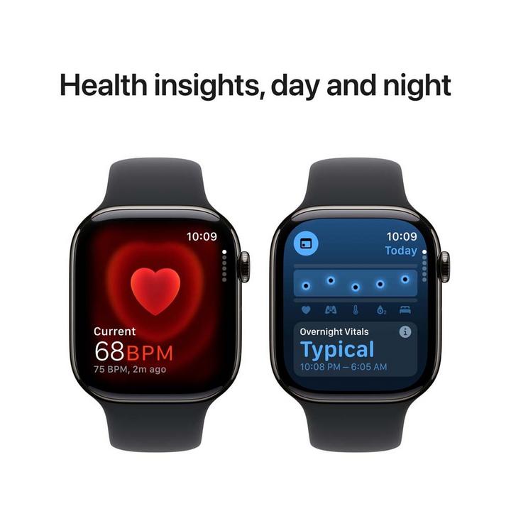 Apple Watch Series 10 GPS + Cellular 46MM Slate Titanium Case with Black Sport Band - M/L