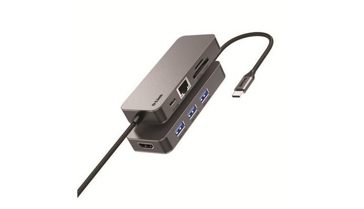 D-Link 8in1 USB-C Multi-Hub Adapter Grey