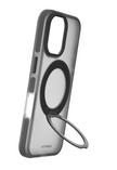 HYPHEN AXEL Shock Proof MagSafe Case with Rotating Ring Stand for iPhone 16, Black