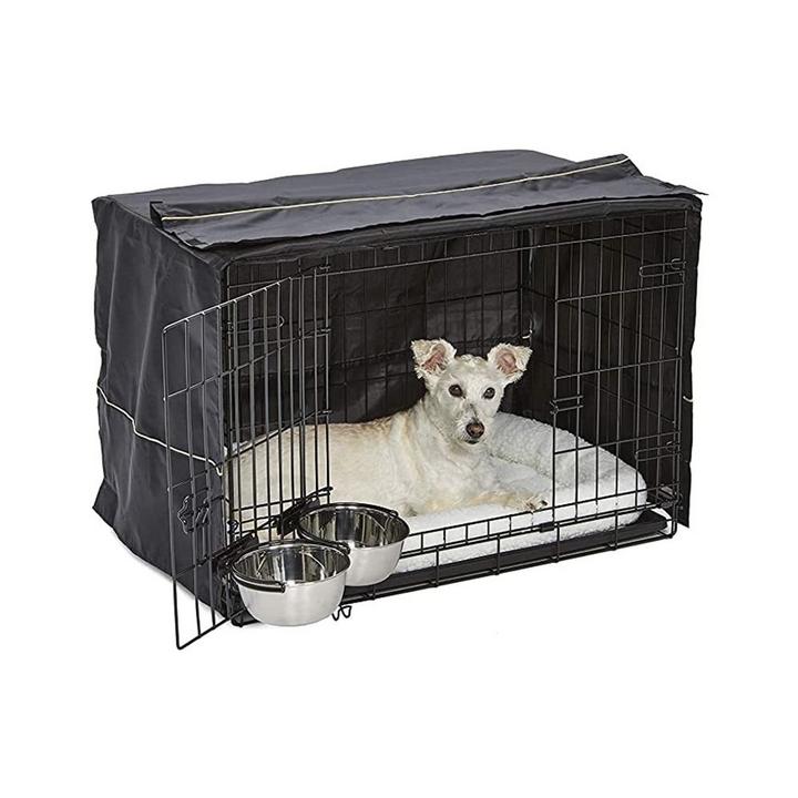 Midwest iCrate Double Door Dog Cage with Cover, Bed and Bowls 30