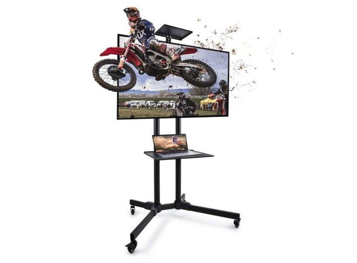 Skill Tech Cart Bracket Stand With 4 Wheels 32-75 Inch Fixed LED TV  Black