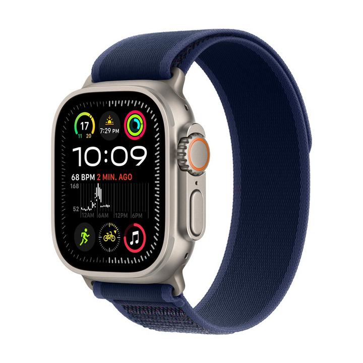 Apple Watch Ultra 2 GPS + Cellular 49MM Natural Titanium Case with Blue Trail Loop,Samll/Medium