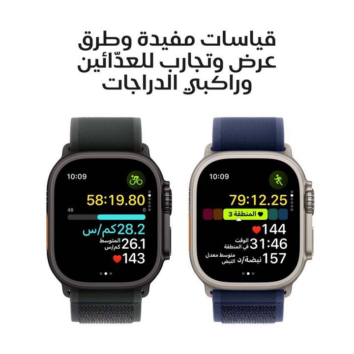 Apple Watch Ultra 2 GPS + Cellular 49MM Black Titanium Case with Dark Green Alpine Loop,Small