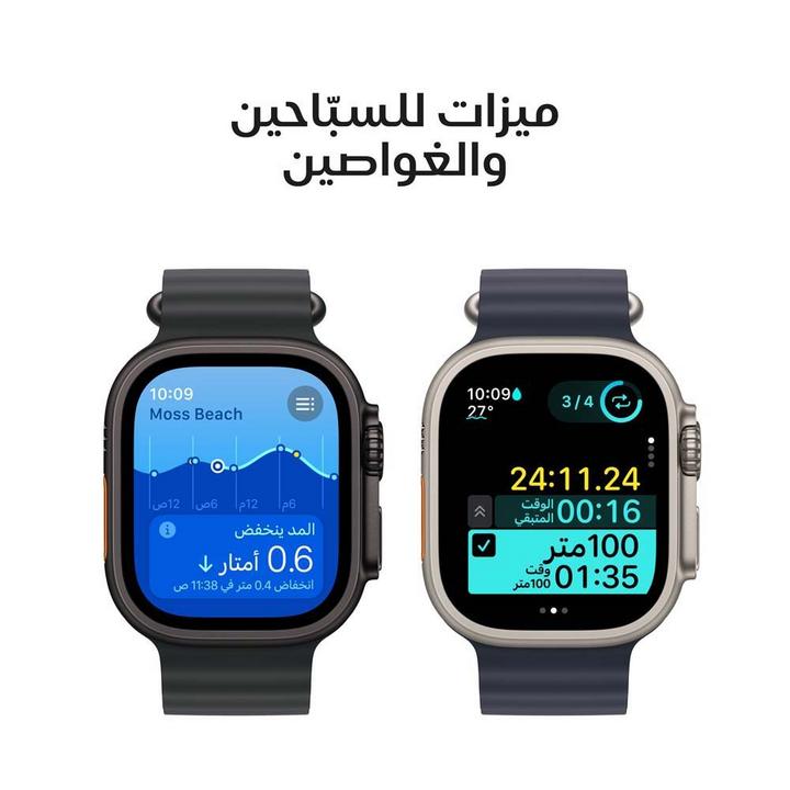 Apple Watch Ultra 2 GPS + Cellular 49MM Black Titanium Case with Dark Green Alpine Loop,Small