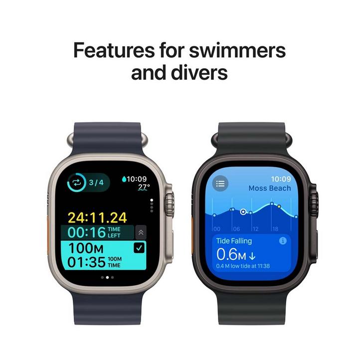 Apple Watch Ultra 2 GPS + Cellular 49MM Black Titanium Case with Black Titanium Milanese Loop,Large