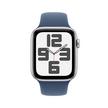 Apple Watch SE GPS 40MM Silver Aluminium Case with Denim Sport Band - S/M