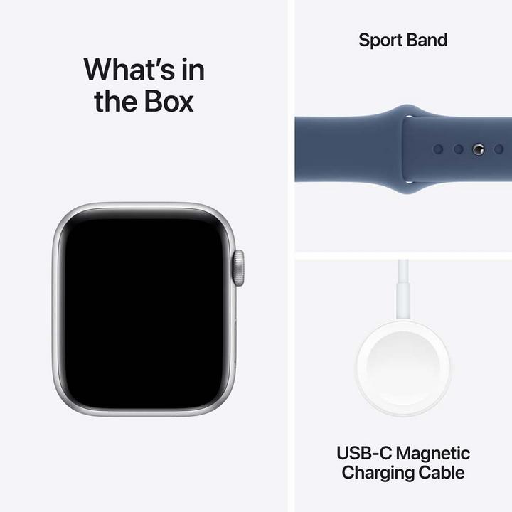 Apple Watch SE GPS 40MM Silver Aluminium Case with Denim Sport Band - S/M
