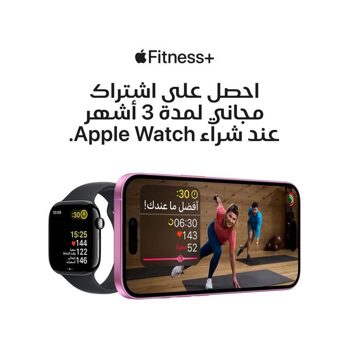 أبل ساعة اس إي 40 ملم جي بي اس، غطاء المنيوم فضي، سوار رياضي أزرق، متوسط/كبير