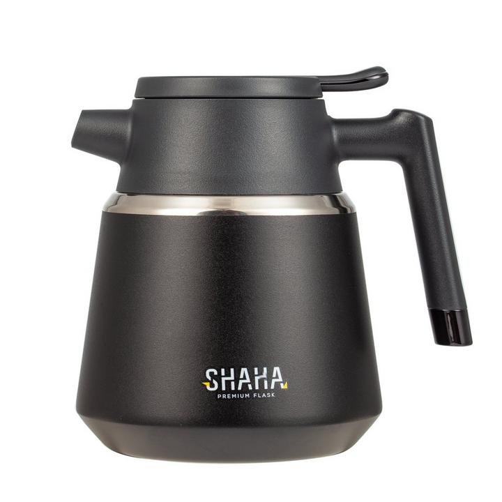 SHAHA, Stainless Steel Vacuum Flask With Filter, 1.3L, Black