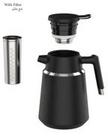 SHAHA, Stainless Steel Vacuum Flask With Filter, 1.3L, Black